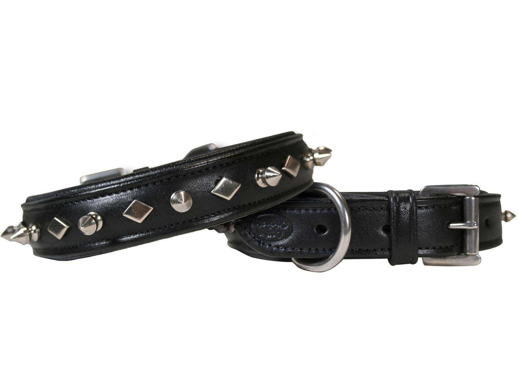 Custom Spike Studded Leather Dog Collar with spikes-Dog Supplies