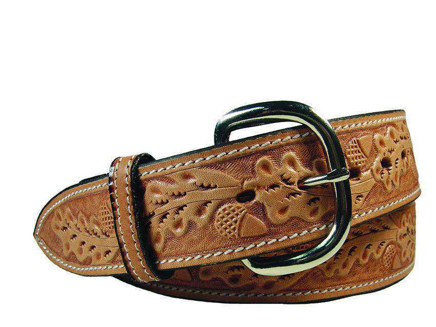 Handtooled Leather on sale Belt Silver Horseshoe Belt Buckle Size 36