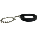 Derby Originals Multipurpose Fancy Stitch Black Leather Lead for Cattle, Horse or Dog with Chain and Swivel Snap