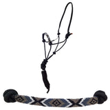 Tahoe Tack Copper Tip Series Braided Rope Horse Halter – Navajo Beaded Noseband, Cowboy Knots, with 10 Ft Lead & 1-Year Warranty