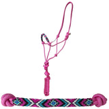 Tahoe Tack Copper Tip Series Braided Rope Horse Halter – Navajo Beaded Noseband, Cowboy Knots, with 10 Ft Lead & 1-Year Warranty