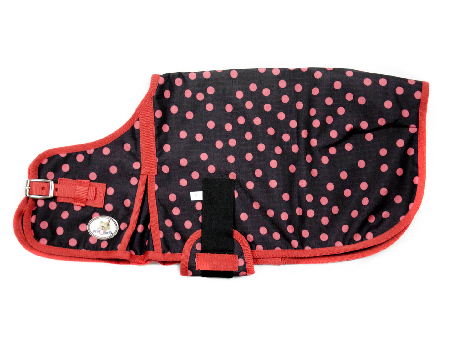 Dog Coat with Fleece Lining - CuteNFuzzy Lady Bug Polka Dots