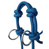 Tahoe Tack Copper Tip Series Horse Rope Training Halter – 4 Knot, 1/4" Stiff Cord with 2 Rings for Enhanced Control, 1-Year Warranty Two Tone 9514