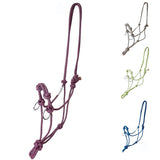 Tahoe Tack Copper Tip Series Horse Rope Training Halter – 4 Knot, 1/4" Stiff Cord with 2 Rings for Enhanced Control, 1-Year Warranty Two Tone 9514