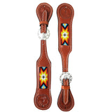 Tahoe Tack Western Spur Straps – Turquoise Navajo Beaded Design & Hand-Tooled Floral Leather, 1-Year Warranty Uni-Sex