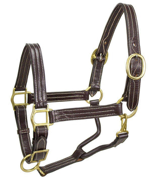 Derby Originals American Elegance Series Triple Stitch Adjustable Leather Halter - USA Leather - Tack Wholesale