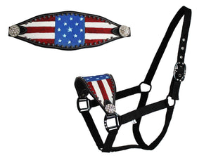 Tahoe Patriotic American Flag Bronc Halter - Tack Wholesale