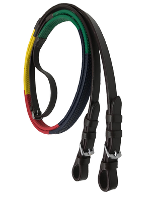 Paris Tack Rainbow Rubber Grip Horse Schooling Reins